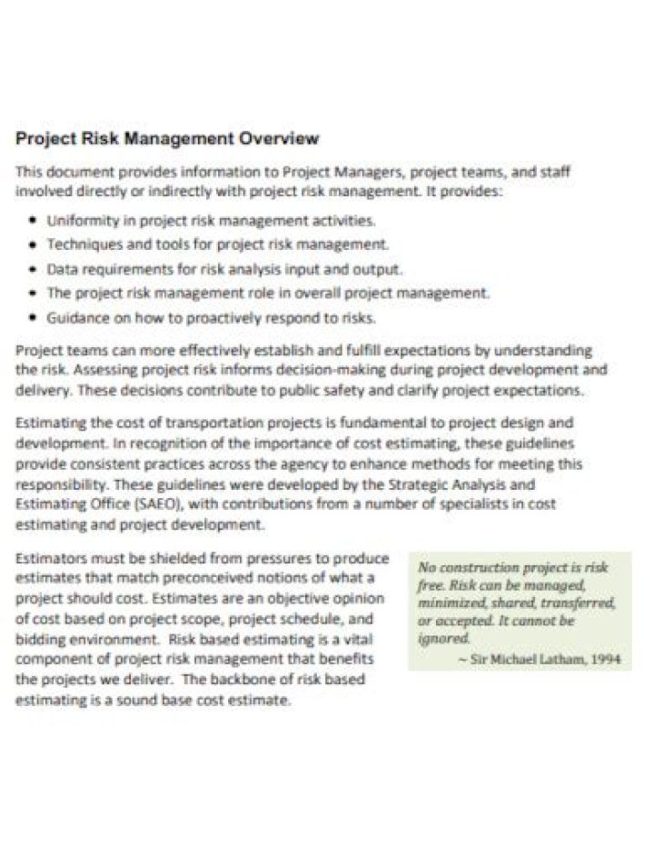 Construction Project Risk Management Plan PDF: Essential Template