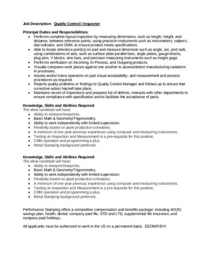 Construction Quality Control Manager Job Description PDF – Full Guide