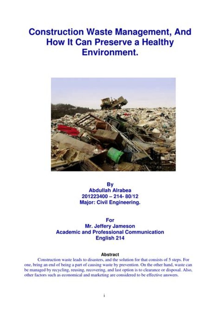 Efficient Construction Waste Management PDF Guide