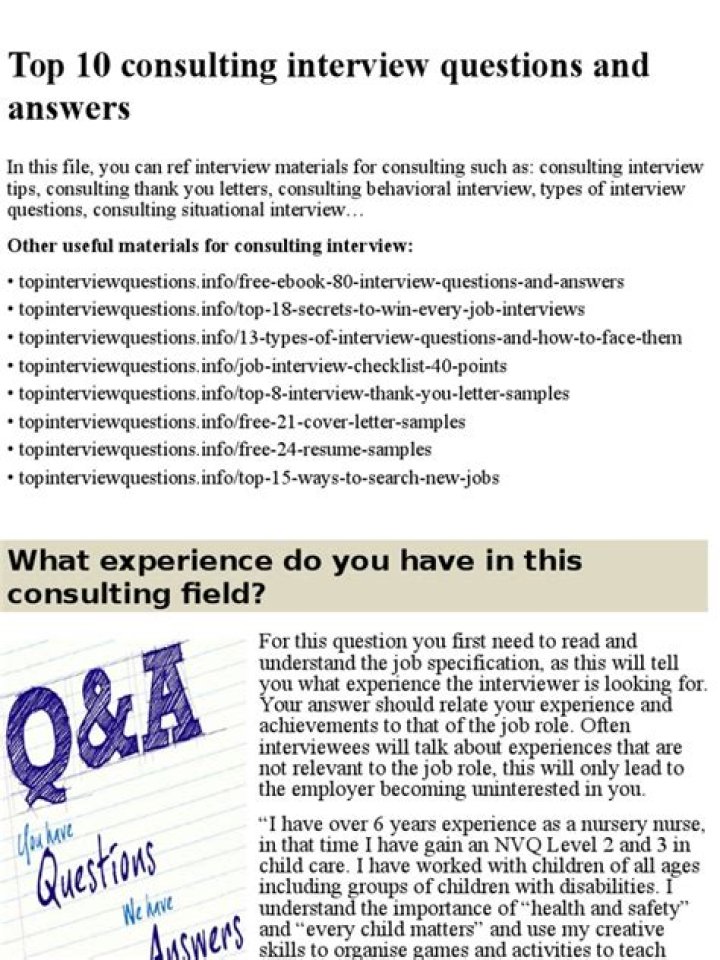 Top Consulting Interview Questions and Answers PDF for Success