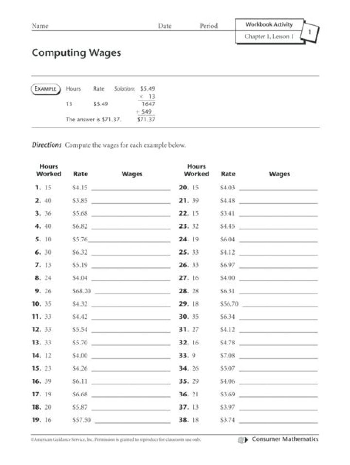 Consumer Math Workbook Activities Answer Key PDF – Instant Download