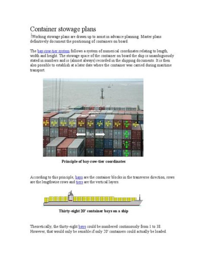 Container Stowage Plan PDF for Safe Maritime Operations