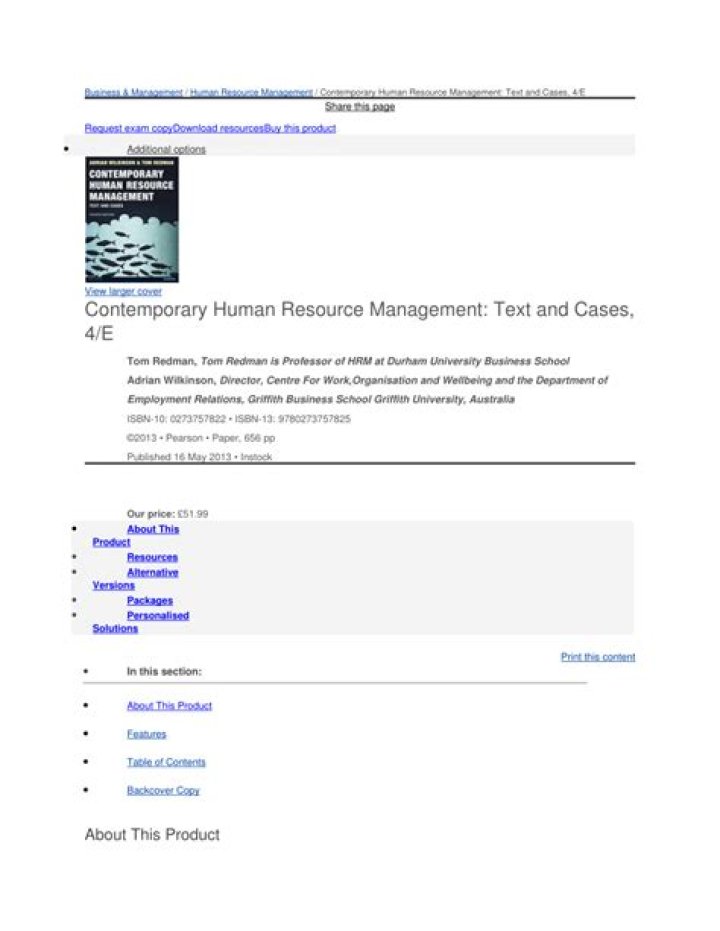 Contemporary Issues in Human Resource Management 4th Edition: Critical Insights & Strategies