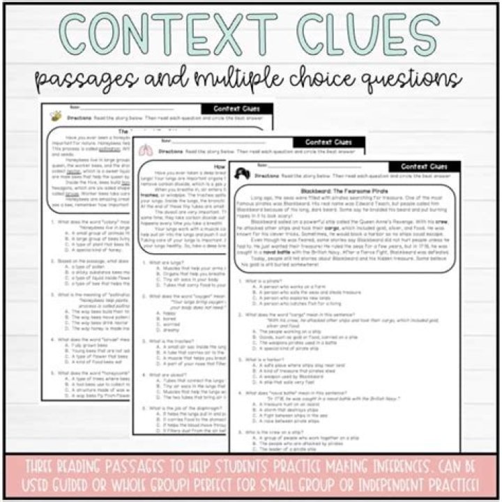 Context Clues Multiple Choice Exercise Answer Key PDF – Instant Download