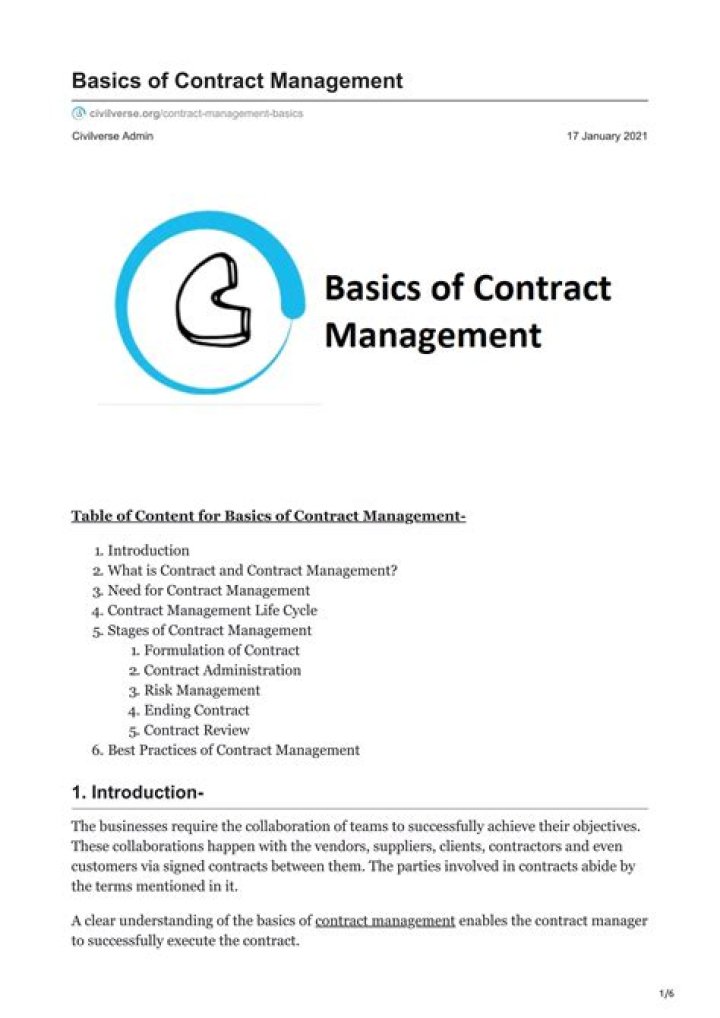 Comprehensive Contract Management Guide for Civil Engineering Projects – PDF