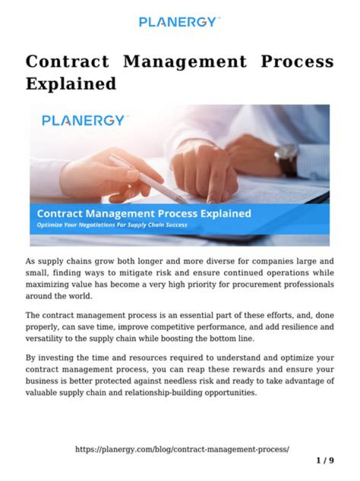 Complete Contract Management Process PDF Guide