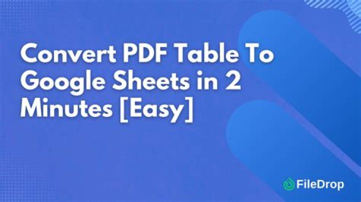 Convert PDF Tables to Spreadsheet Data in Sheets