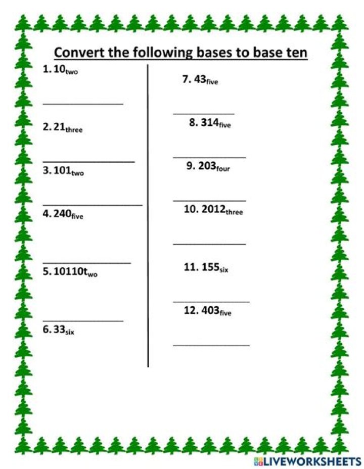 Base 10 to Other Bases Worksheets PDF: Easy Learning Tools