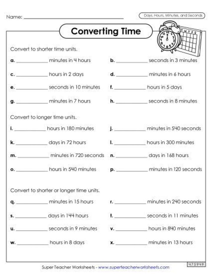 Converting Units of Time Worksheet PDF: Easy Practice & Instant Results