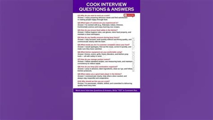 Cook Interview Questions PDF: Expert Prep Guide