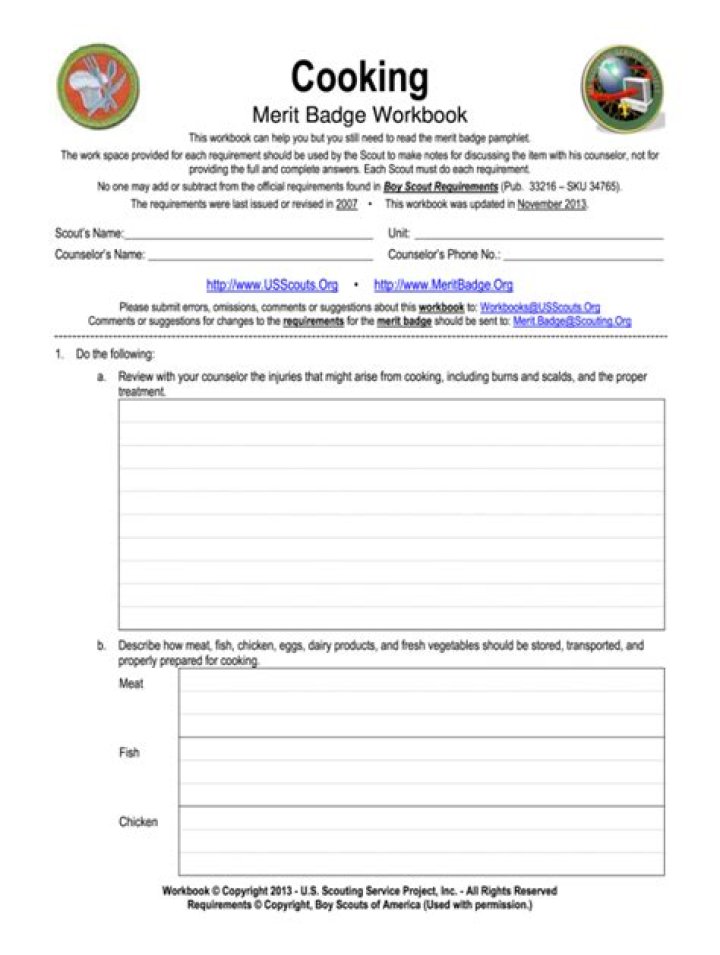 Cooking Merit Badge Worksheet Answers PDF – Complete Study Guide