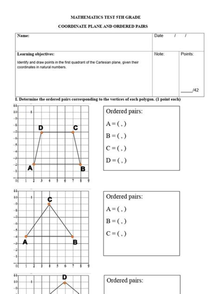 Coordinate Plane Test PDF: Step-by-Step Practice & Solutions