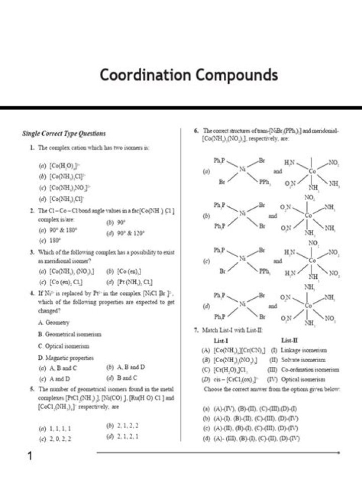 Coordination Compounds: Essential Questions & Answers in PDF Format