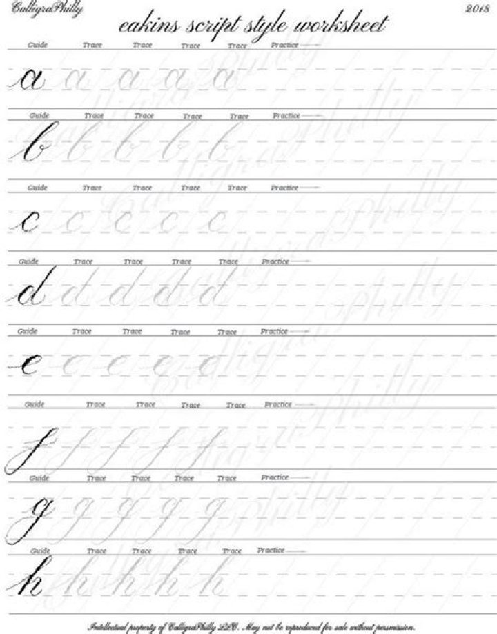 Copperplate Calligraphy Alphabet Practice Sheets PDF – Free Download
