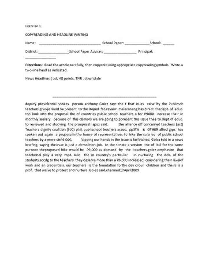 Master Copyreading & Headline Writing: Practice Exercises with Answers PDF