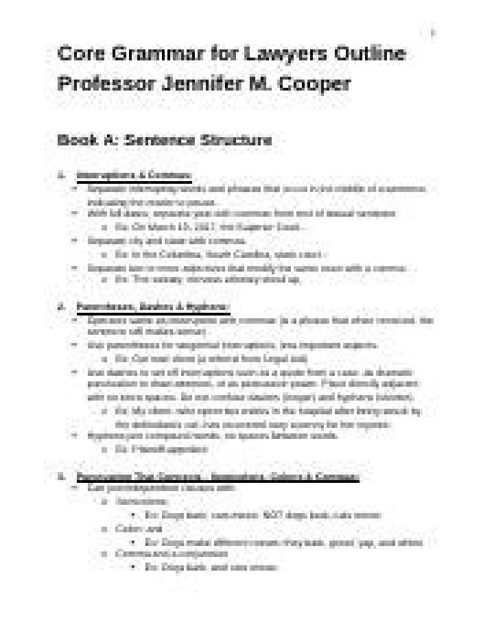 Core Grammar for Lawyers: Post-Test Answer PDF Guide
