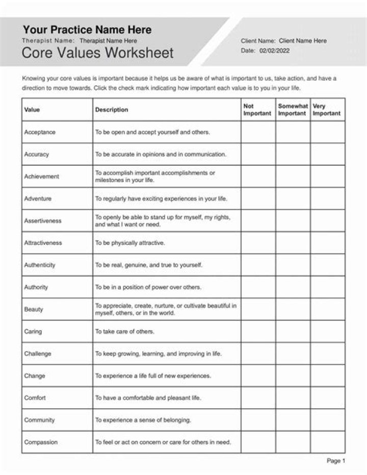 Core Values Worksheet PDF: Build Strong Personal & Team Ethics