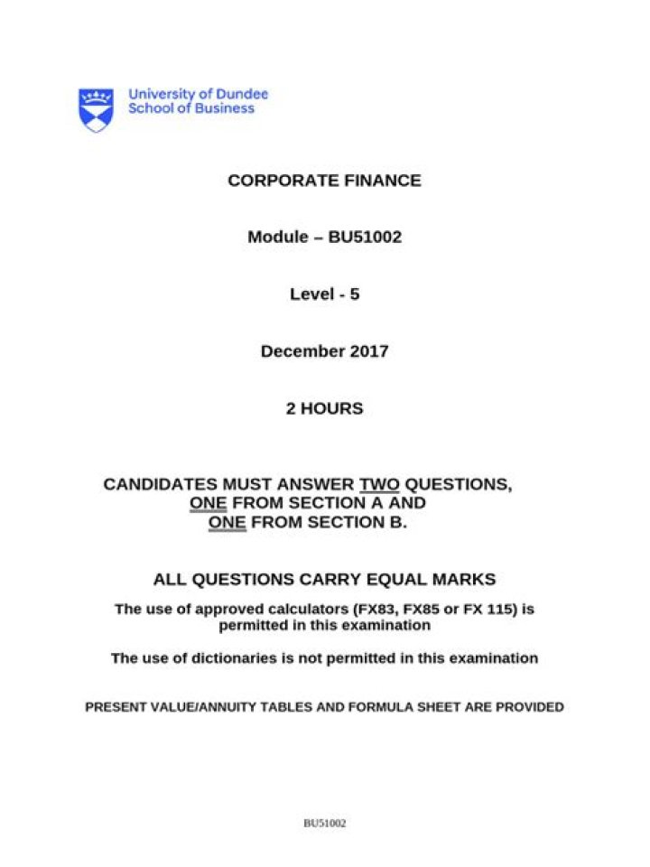 Corporate Finance Exam Questions & Solutions PDF: Master Your Exam