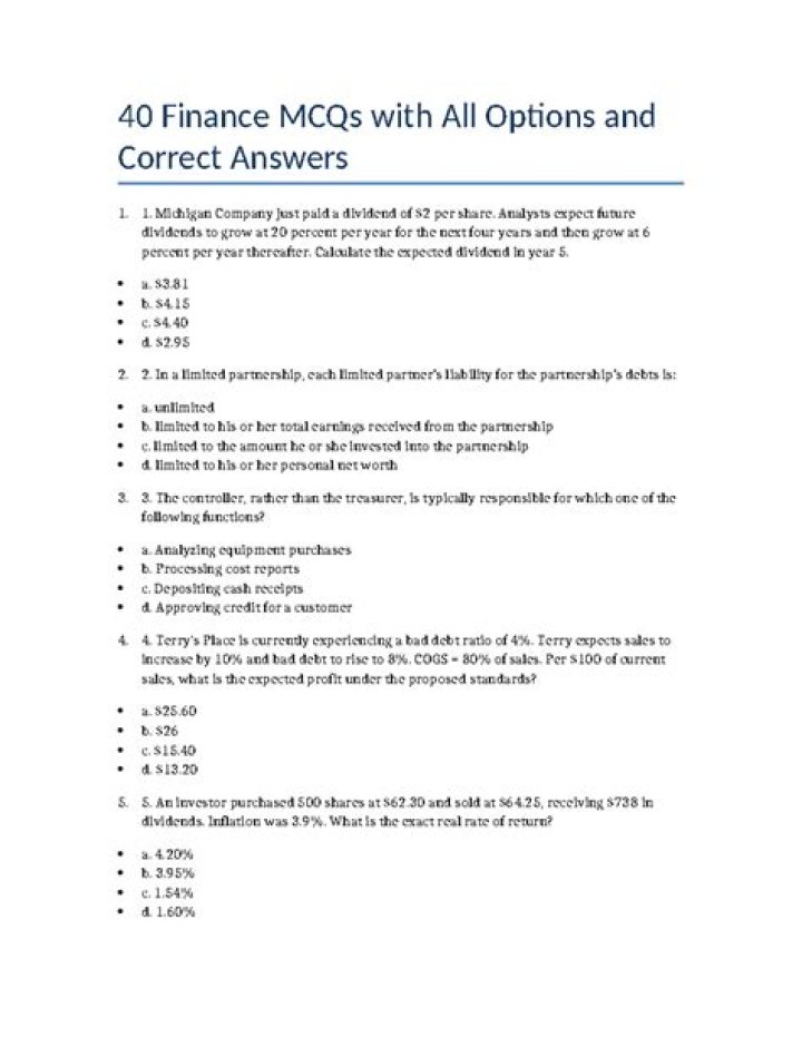 Corporate Finance MCQs with Answers PDF – Test Your Knowledge