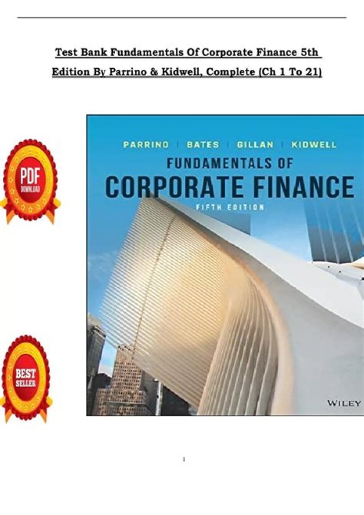 Corporate Finance Test Bank PDF: Complete Study Resources
