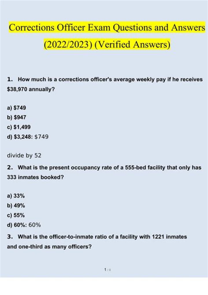 Correctional Officer Exam Questions and Answers PDF: Complete Study Guide