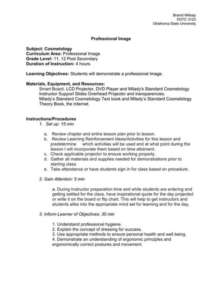 Cosmetology Lesson Plans PDF: Professional Training Guide