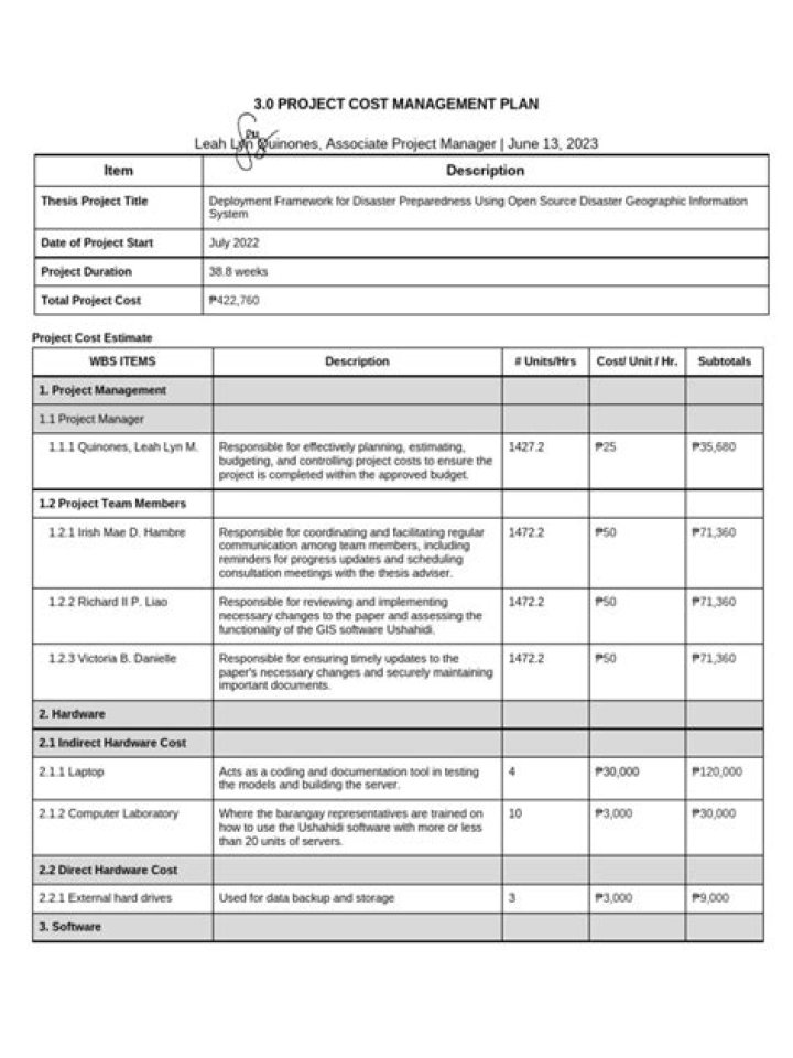 Free Cost Management Plan Sample PDF for Effective Budget Control