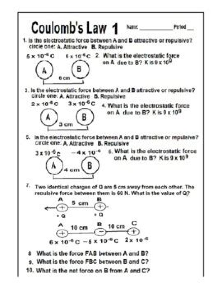 Coulomb’s Law Questions & Answers PDF: Master Electrostatics with Easy Explanations
