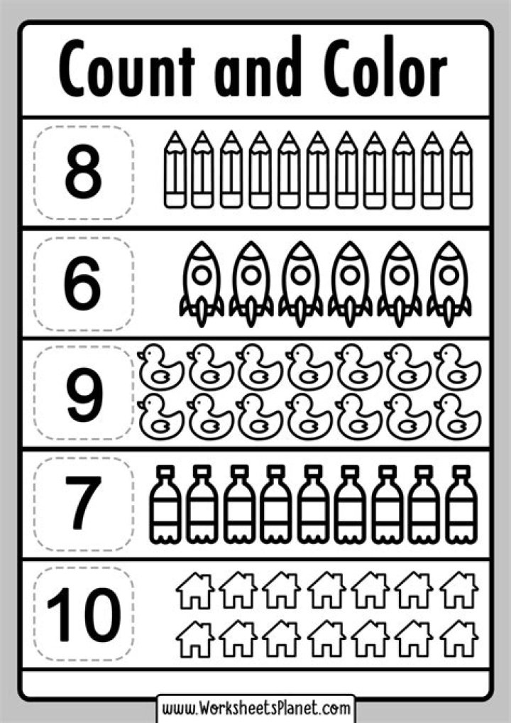 Count and Color Worksheets 1-10 PDF for Early Learning