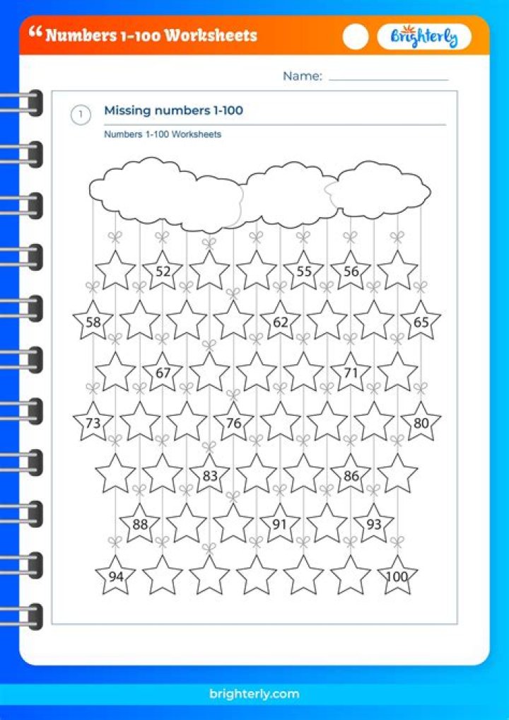 Counting 1 to 100 Worksheet PDF – Free Printable Math Activity
