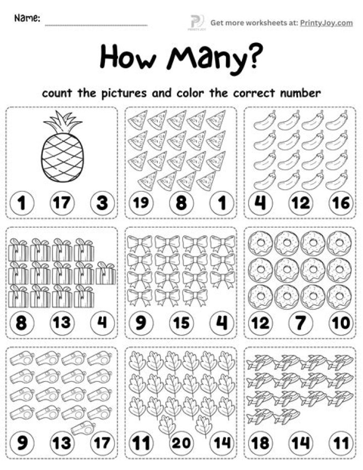 Free Counting to 20 Worksheets PDF – Instant Printable Learning Resources