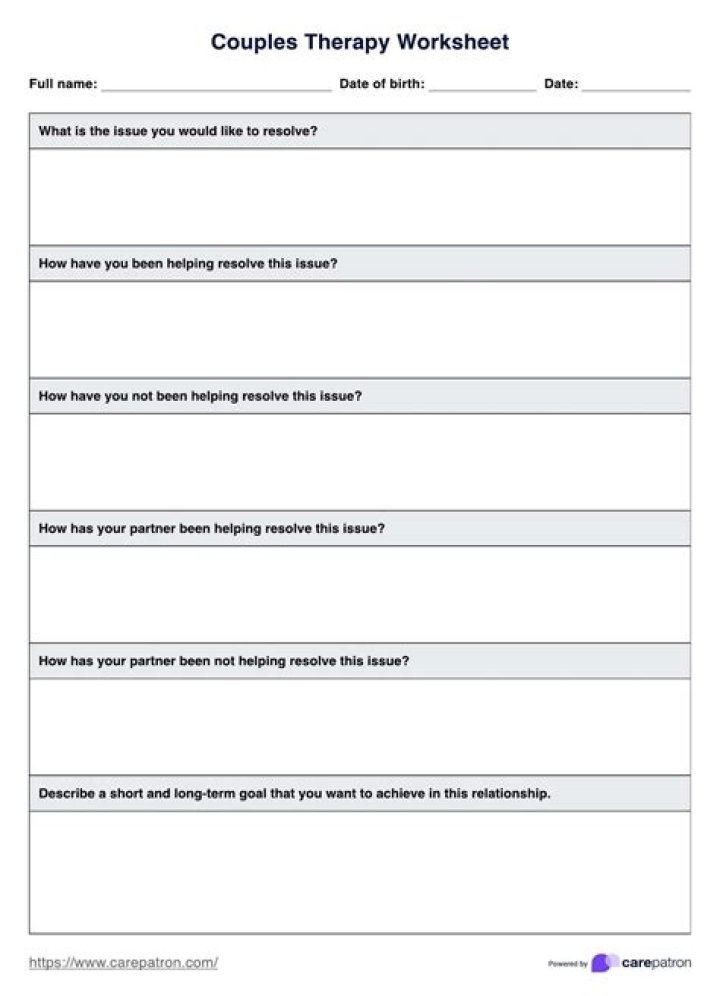 Free Couples Therapy Treatment Plan PDF for Instant Download