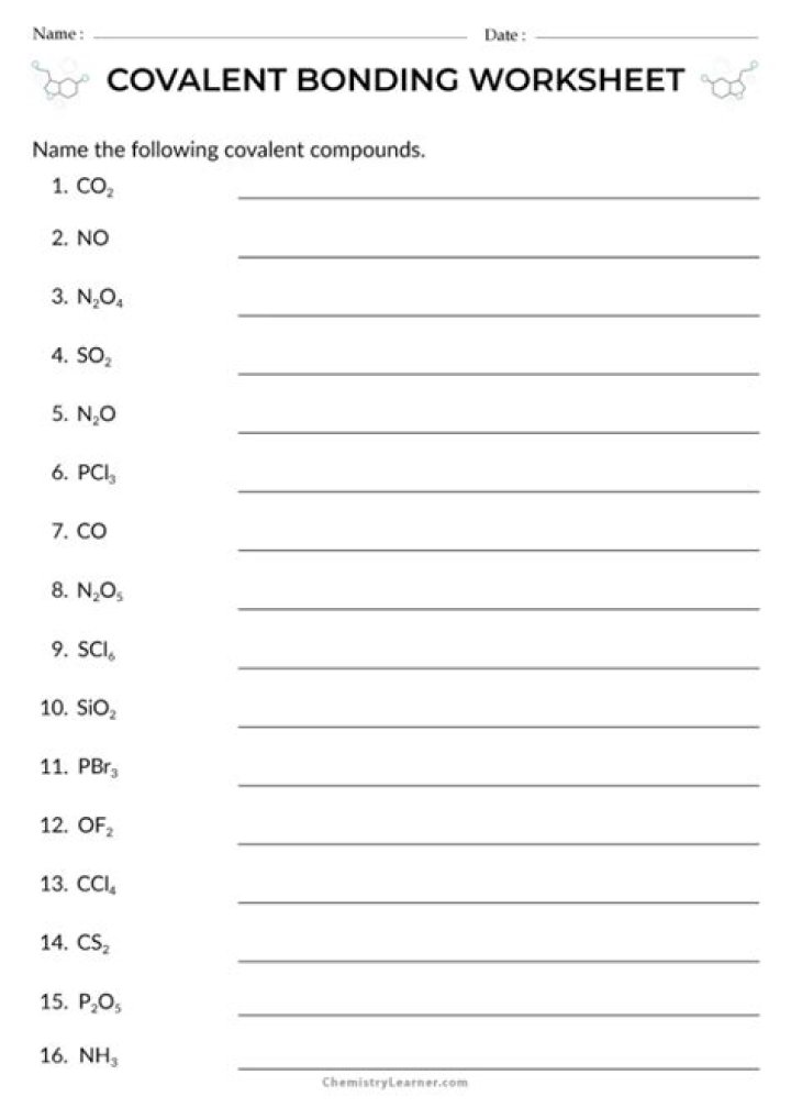 Covalent Bonding Worksheet Answer Key PDF – Free Download