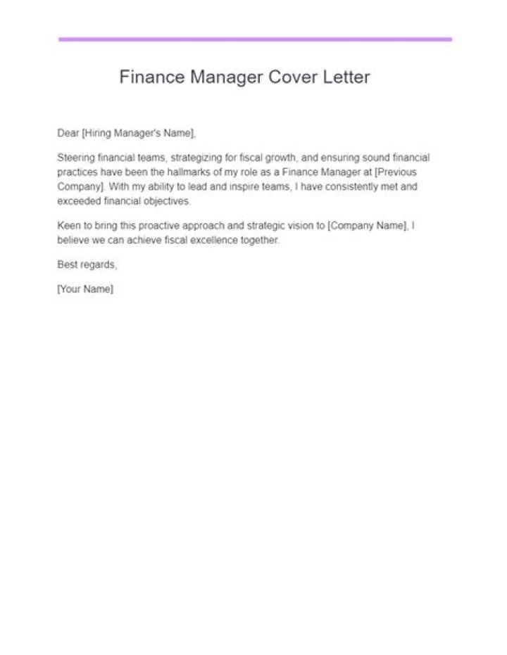 Cover Letter for Finance Manager PDF – Professional Template & Tips