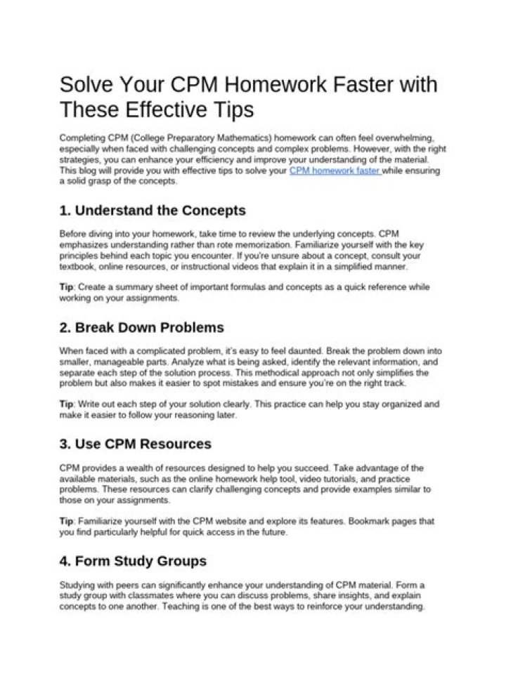 CPM Homework Answers PDF – Instant Solutions for Every Subject