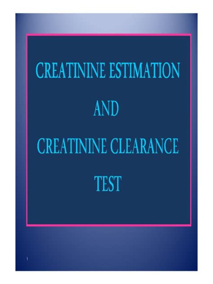 Creatinine Clearance Test PDF: What You Need to Know