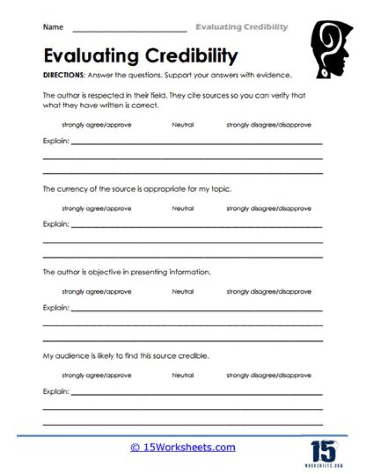 Credible Sources Worksheet PDF: Trusted Research Tools for Students