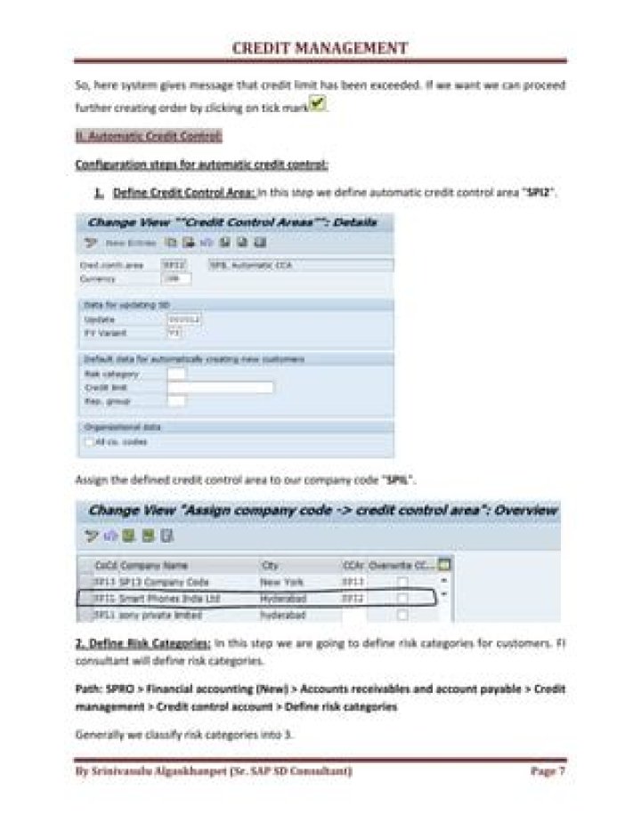 Master Credit Management in SAP SD Configuration – Step-by-Step PDF Guide