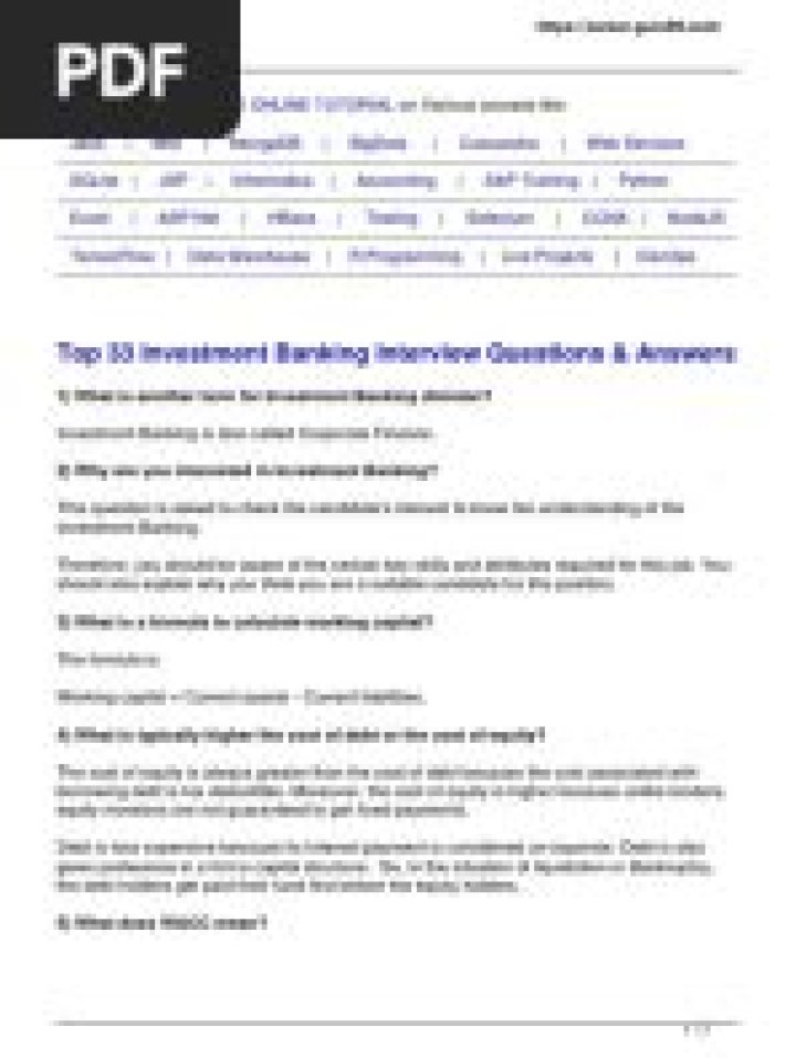 Credit Risk Interview Questions PDF – Essential Prep Guide