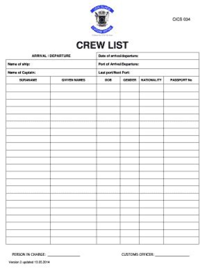 Crew List PDF for Film, Theater & Events – Download Full Crew List