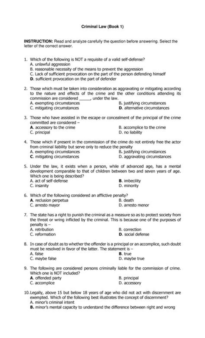 Criminal Law Questions & Answers PDF: Expert Legal Guidance