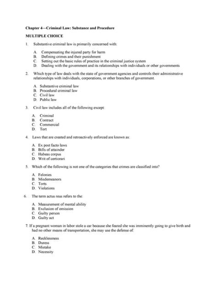 Criminal Procedure Multiple Choice Questions & Answers PDF – Study Guide