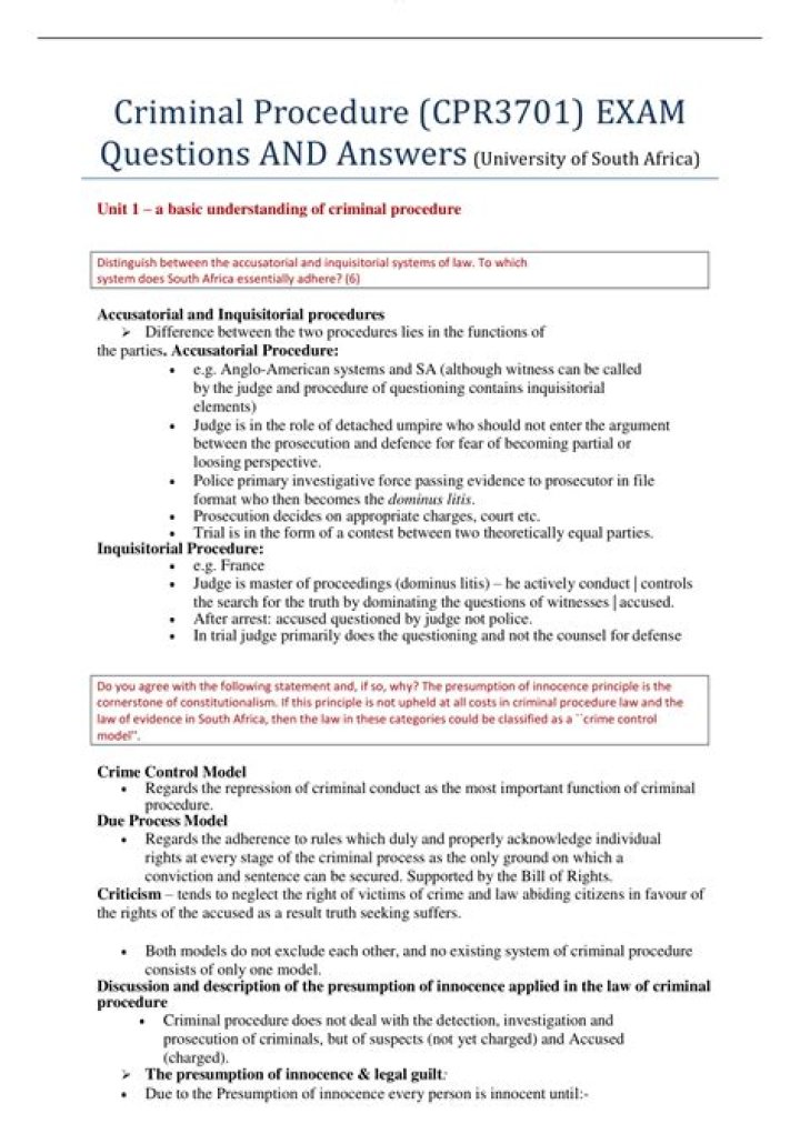 Criminal Procedure Questions and Answers PDF Guide