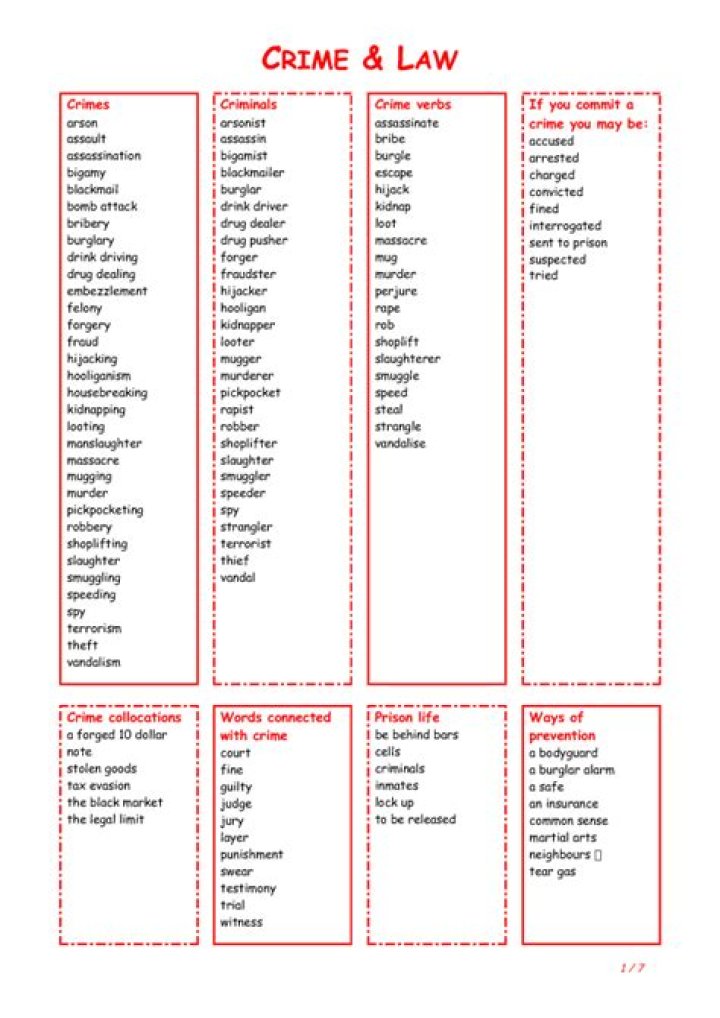 Criminal Terminology List PDF: Essential Legal Words & Definitions