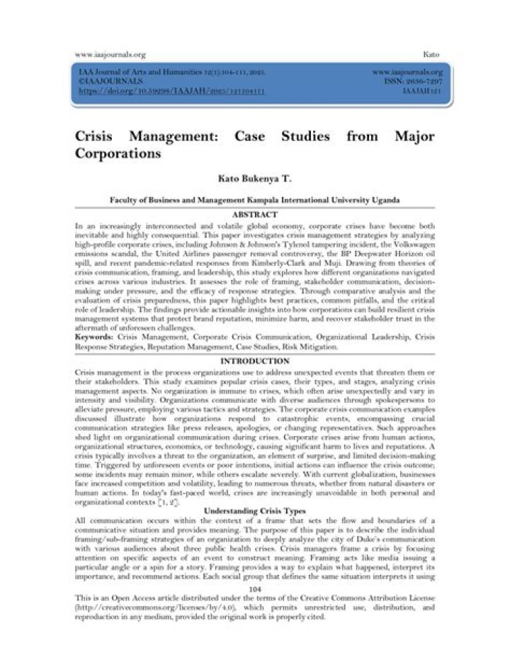 Crisis Management Case Studies PDF: Real-World Lessons and Strategies
