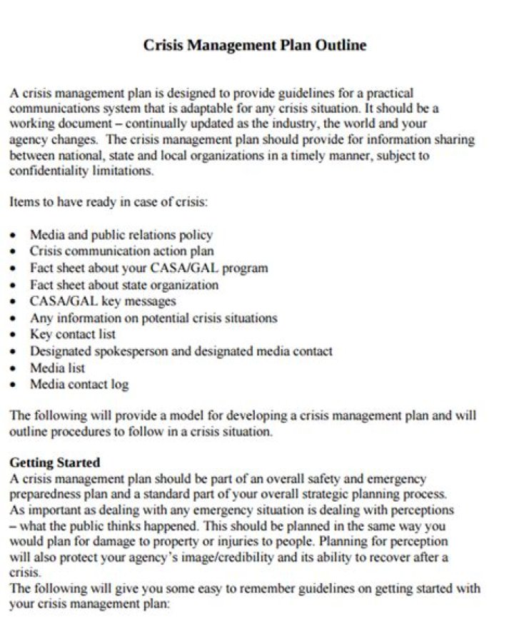 Crisis Management Plan Template PDF for Effective Emergency Response