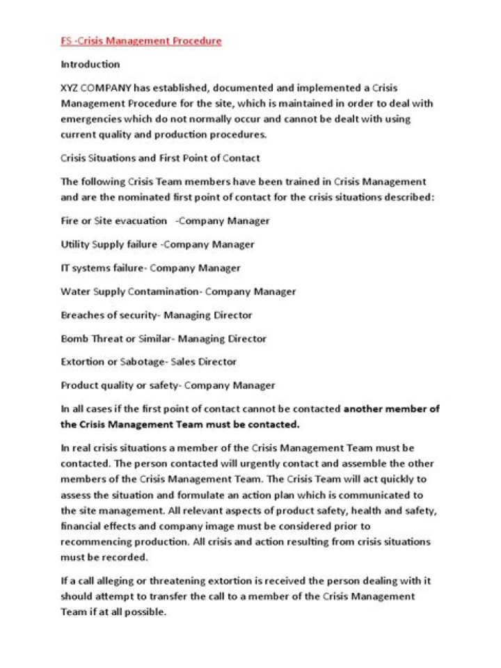 Crisis Management Procedure PDF: Essential Guide