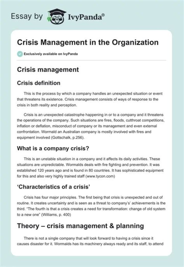 Crisis Management Research Paper PDF: Key Strategies and Insights