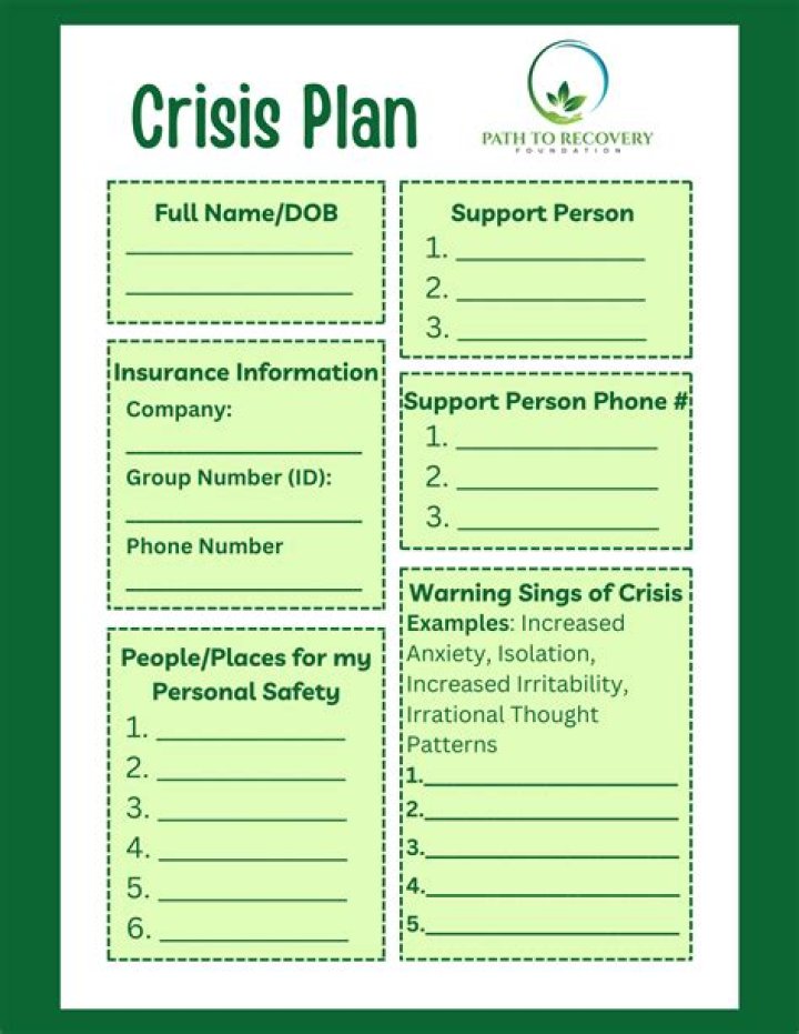 Crisis Plan Worksheet PDF – Ready-to-Use Emergency Response Template