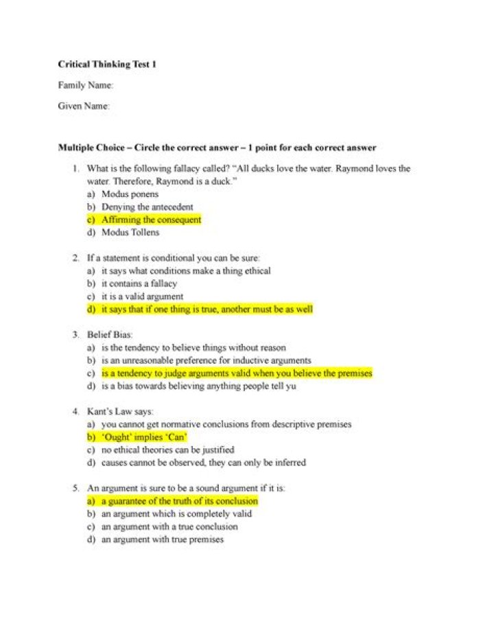 Critical Thinking Test PDF: Master Logical Reasoning Skills